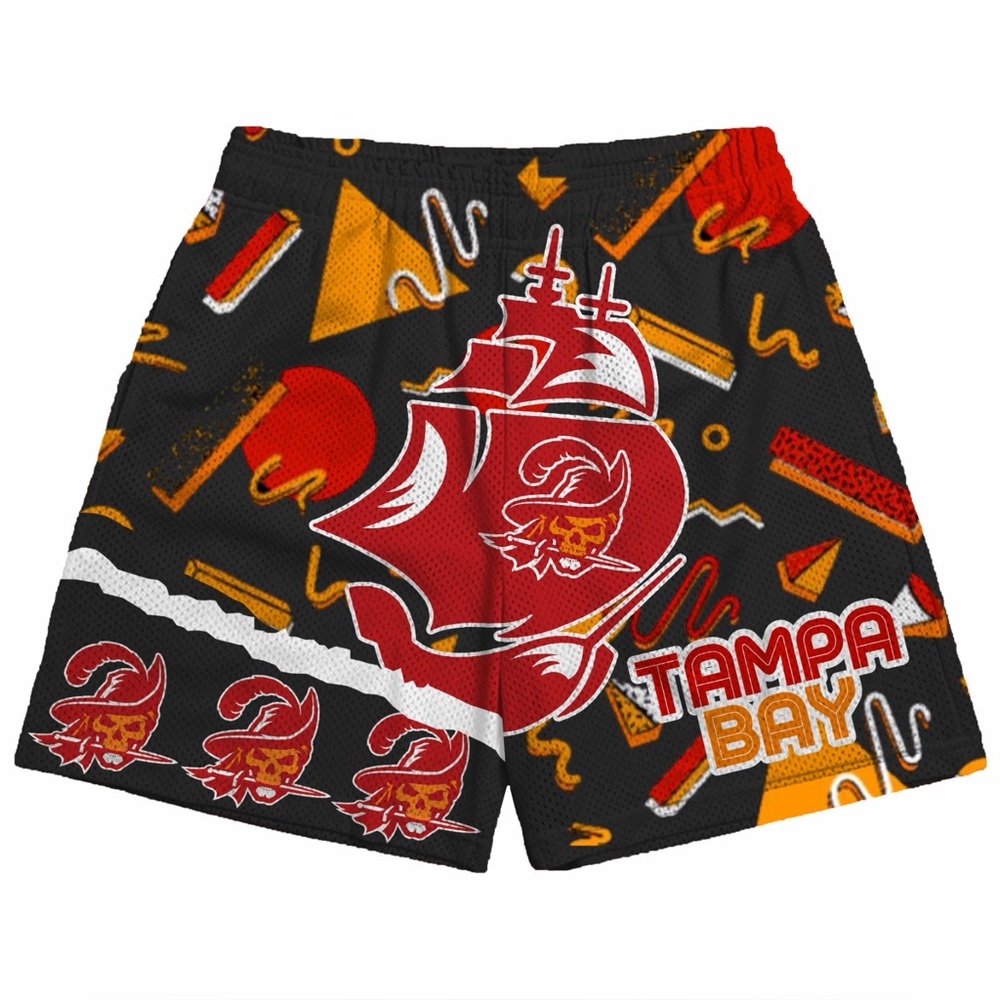 Tampa Bay Retro Buccaneers inspired mesh shorts